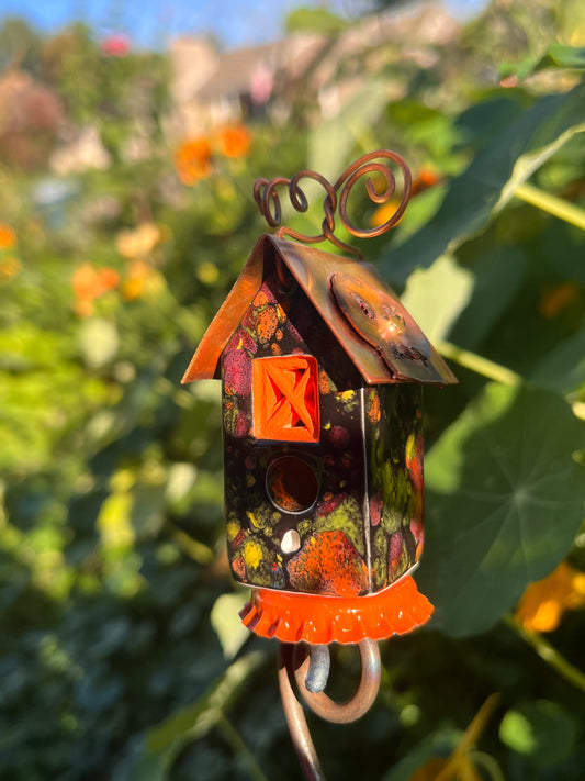 Halloween House with raw copper roof